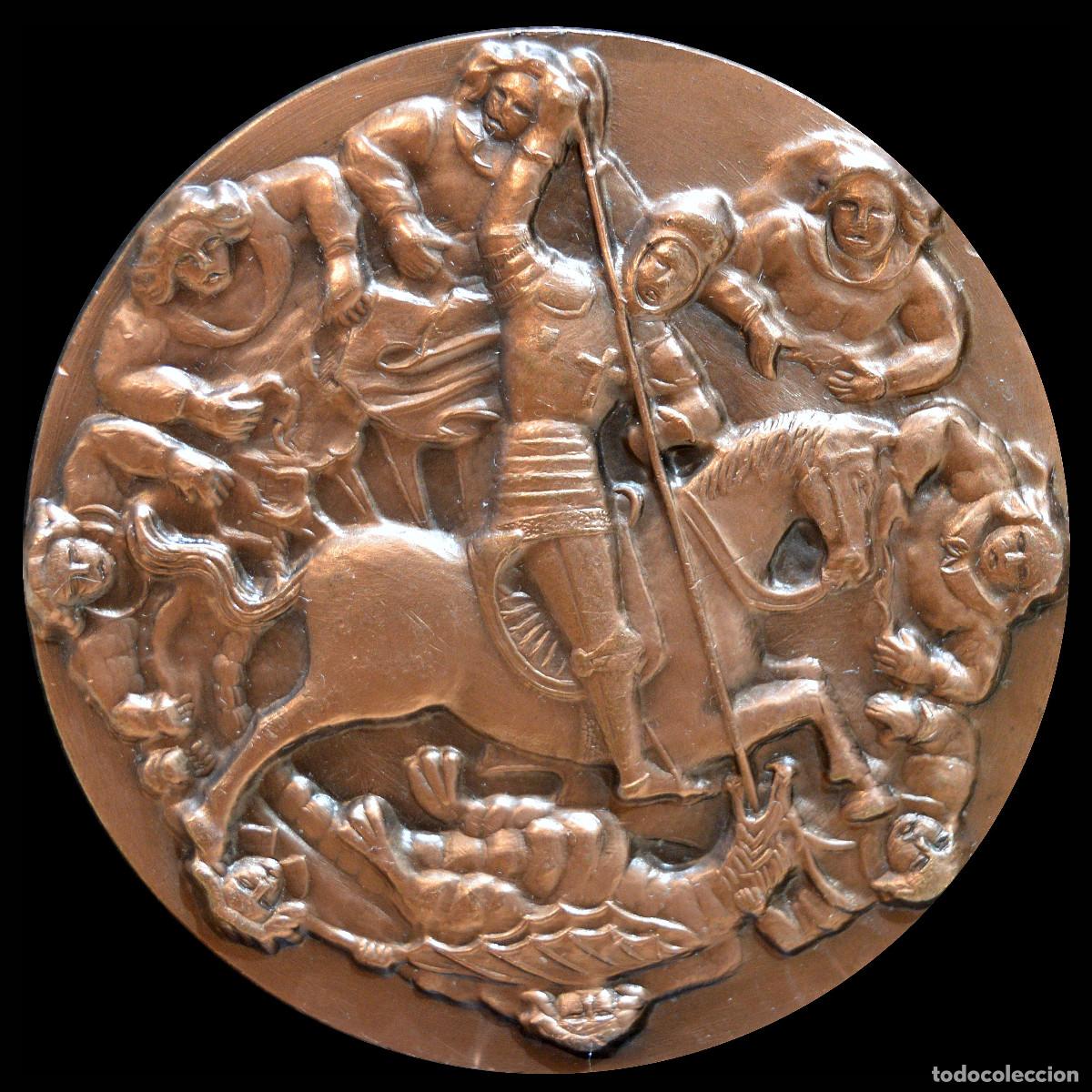 Trof&eacute;us e medalhas: MEDALLA EN BRONCE SANT JORDI 1980 NUMERADA 60MM