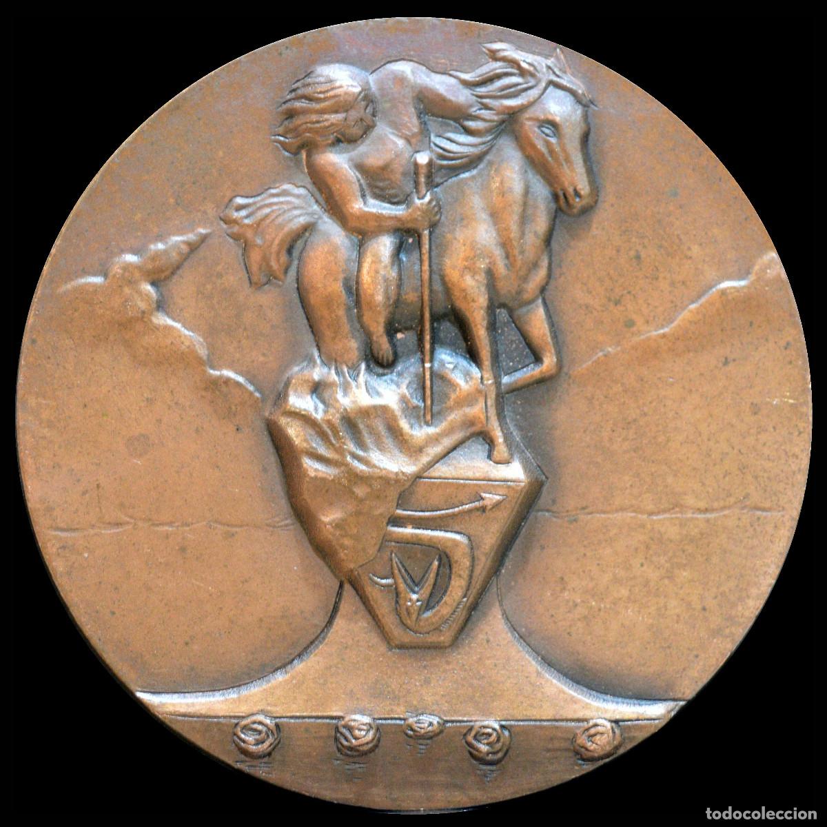 Troph&eacute;es et m&eacute;dailles: MEDALLA EN BRONCE SANT JORDI 1980 NUMERADA 60MM