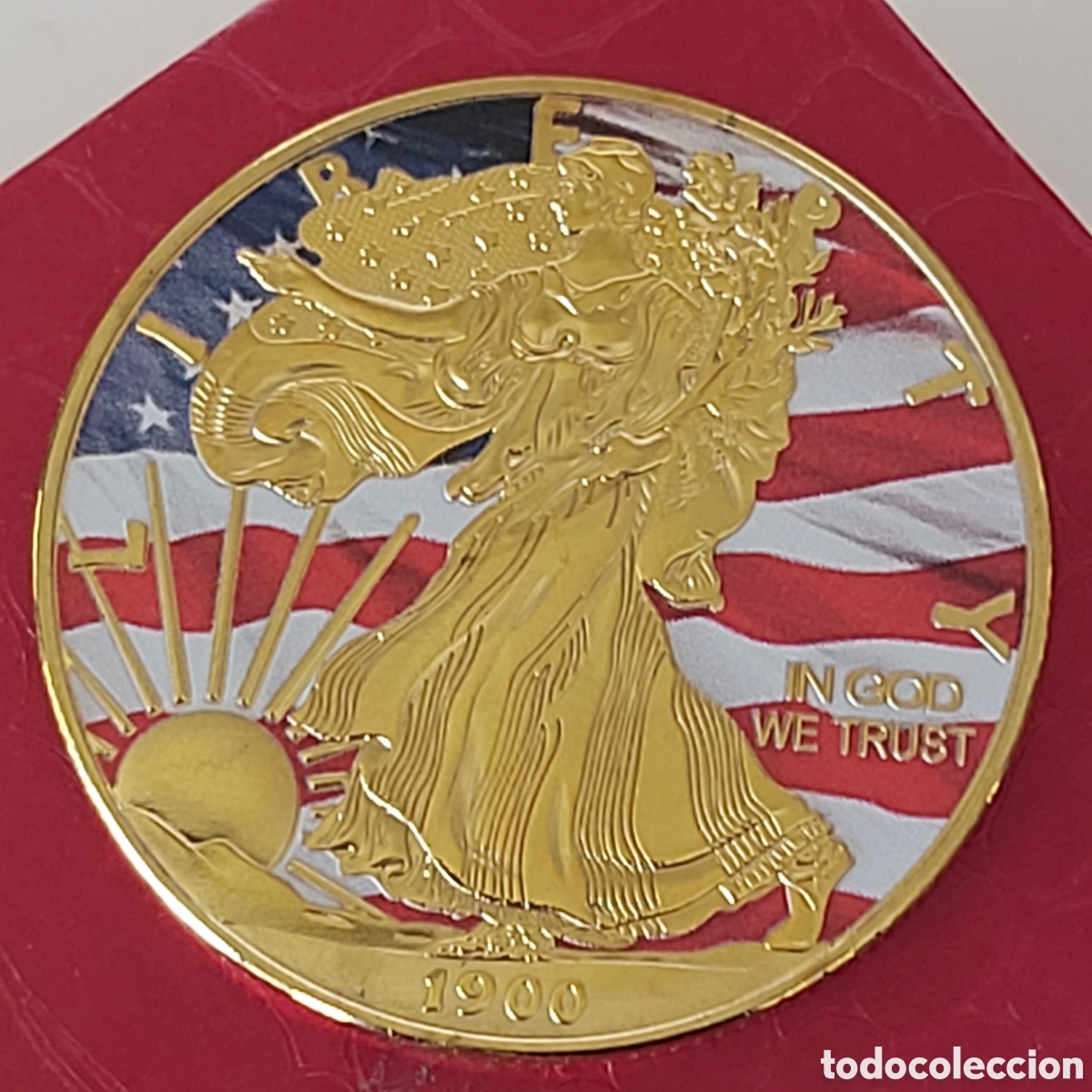 Trofeos y medallas: FANT&Aacute;STICA MONEDA AMERICANA DE ORO. REF S4 CG MONEDAS - Foto 4