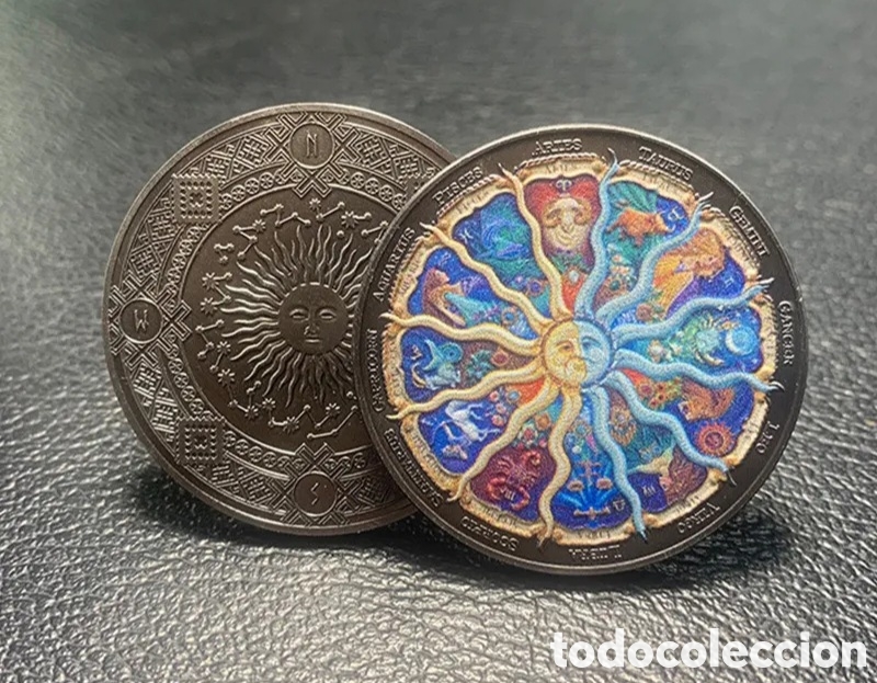 Trofeos y medallas: PRECIOSA MONEDA CON HOROSCOPOS Y SIMBOLOGIA..REF S3 M CGM - Foto 3