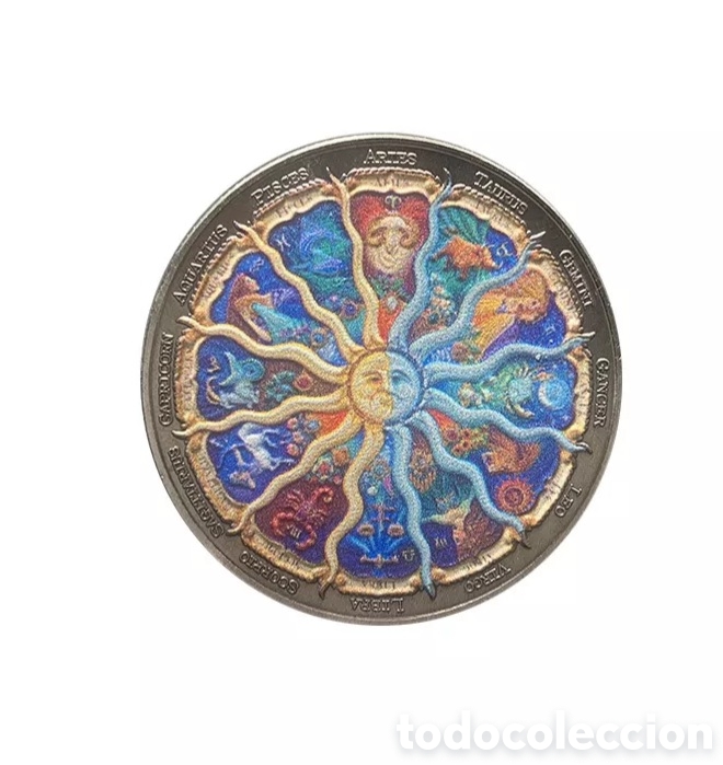 Trofeos y medallas: PRECIOSA MONEDA CON HOROSCOPOS Y SIMBOLOGIA..REF S3 M CGM - Foto 1