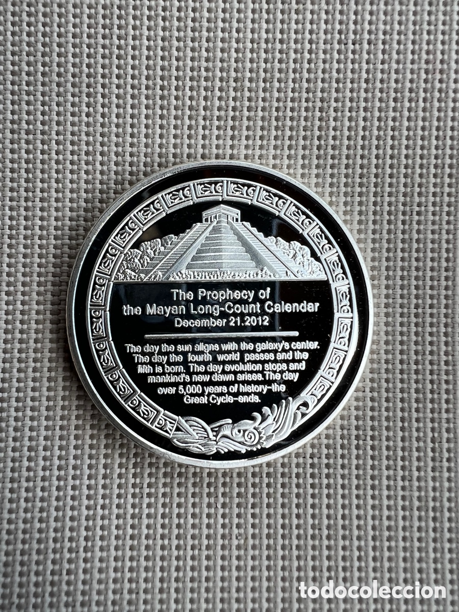 Trofeos y medallas: MONEDA CONMEMORATIVA CALENDARIO MAYA - Foto 2