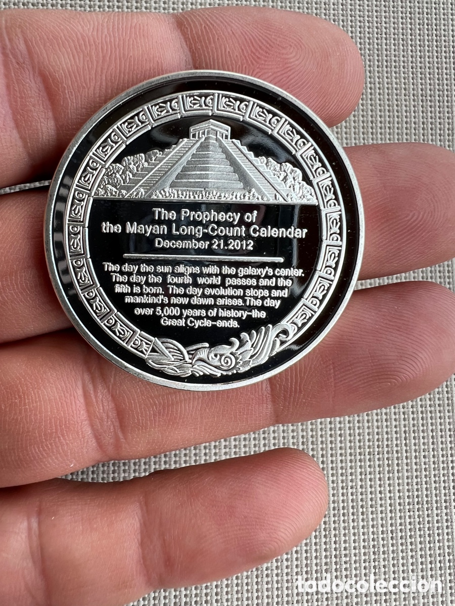 Trofeos y medallas: MONEDA CONMEMORATIVA CALENDARIO MAYA - Foto 3