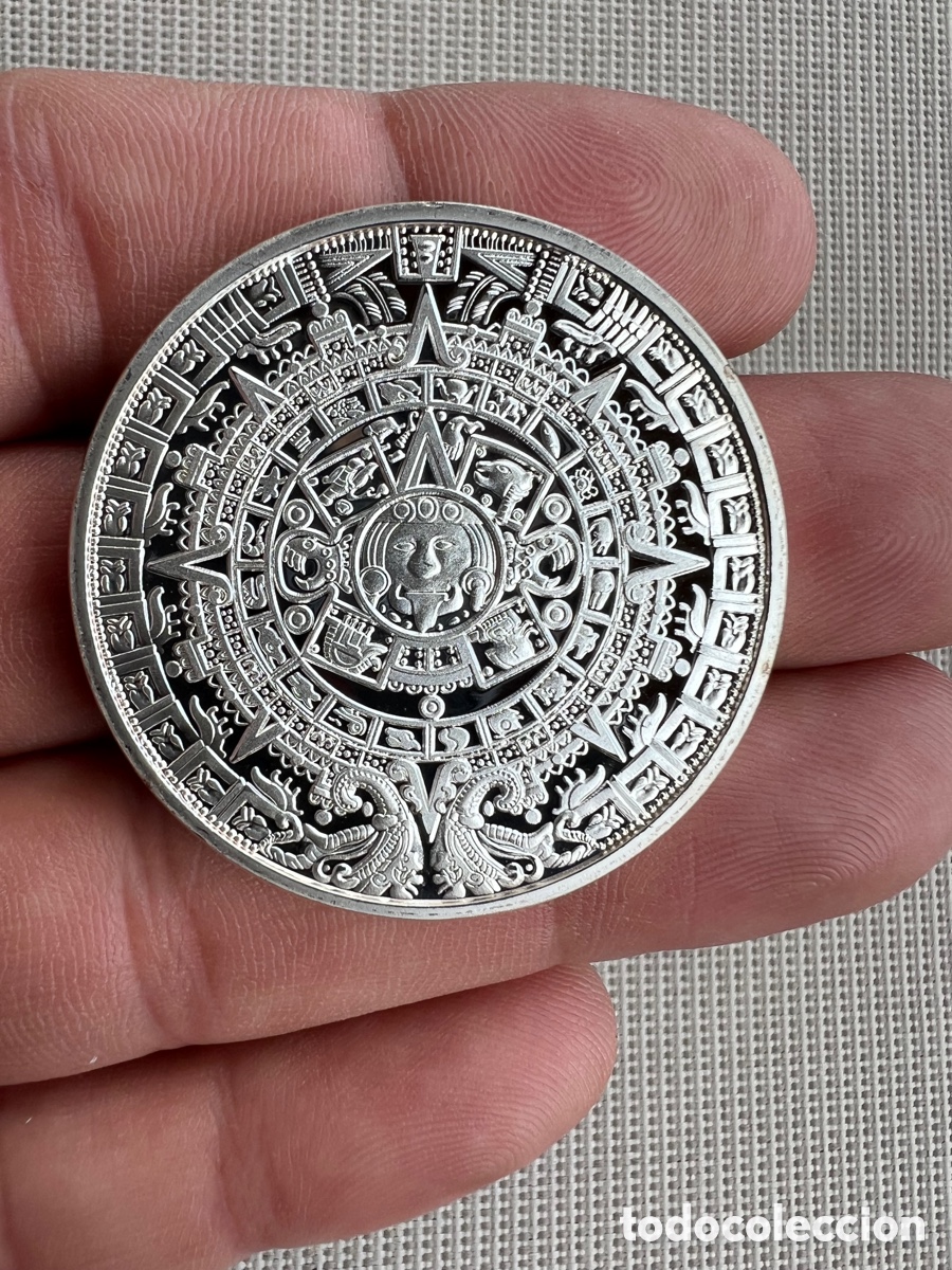 Trofeos y medallas: MONEDA CONMEMORATIVA CALENDARIO MAYA - Foto 4