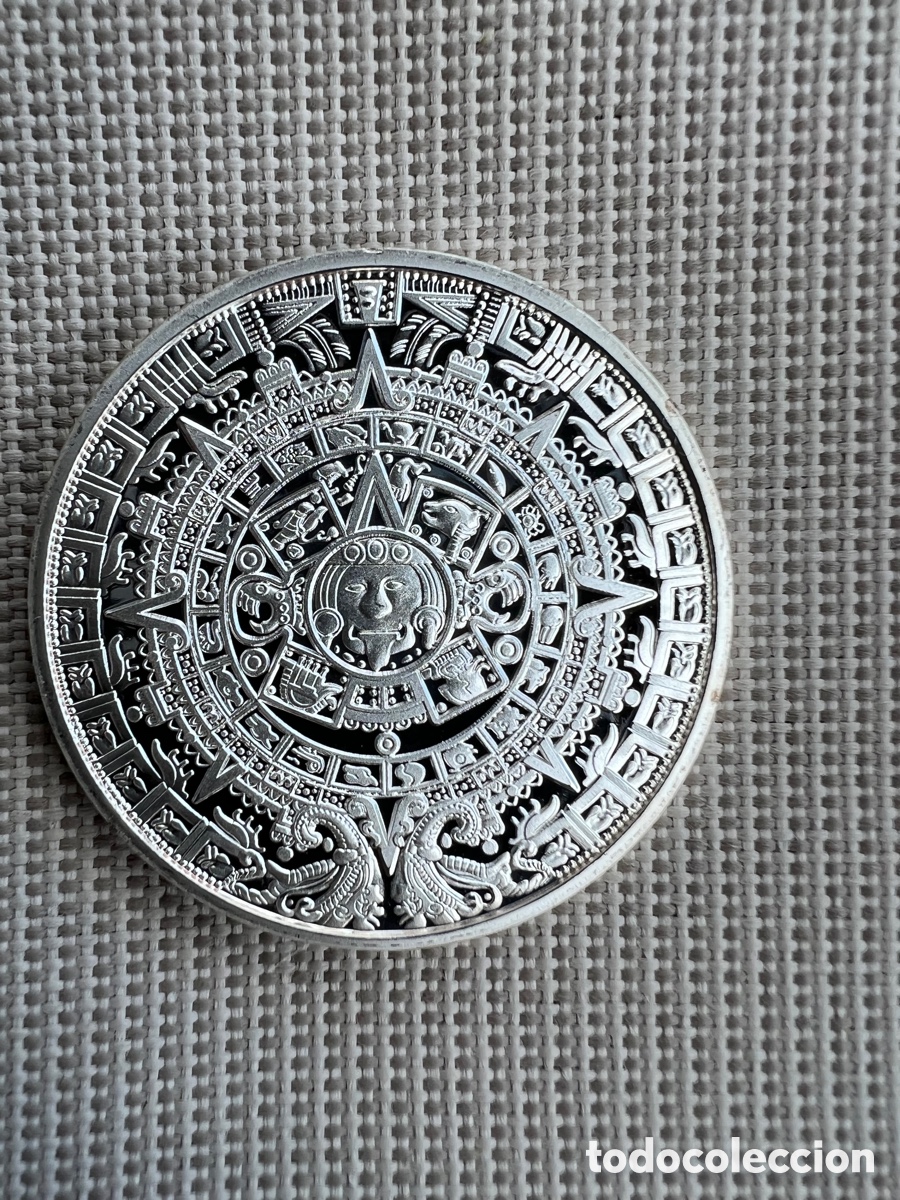 Trofeos y medallas: MONEDA CONMEMORATIVA CALENDARIO MAYA - Foto 1