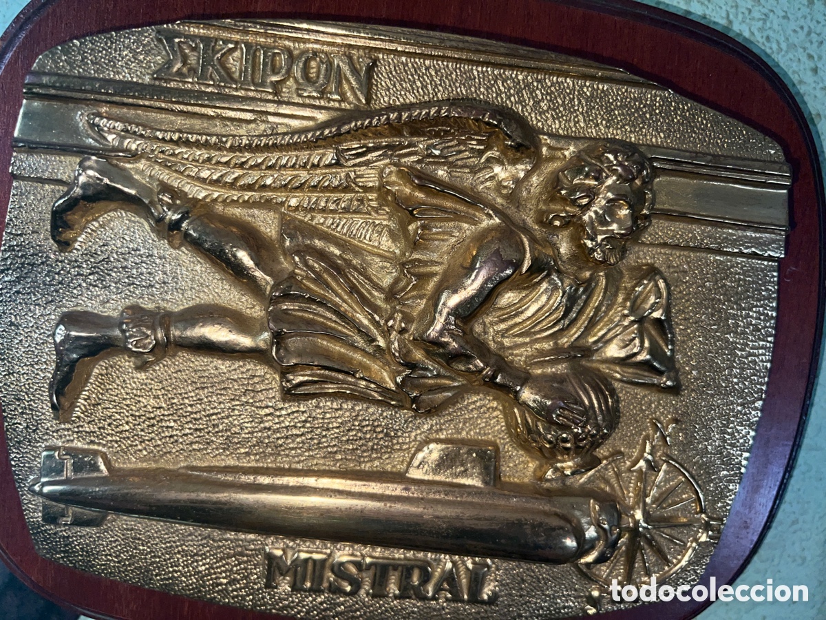 Trofeos y medallas: M&eacute;topa del submarino Mistral en Bronce Dorado - Foto 3