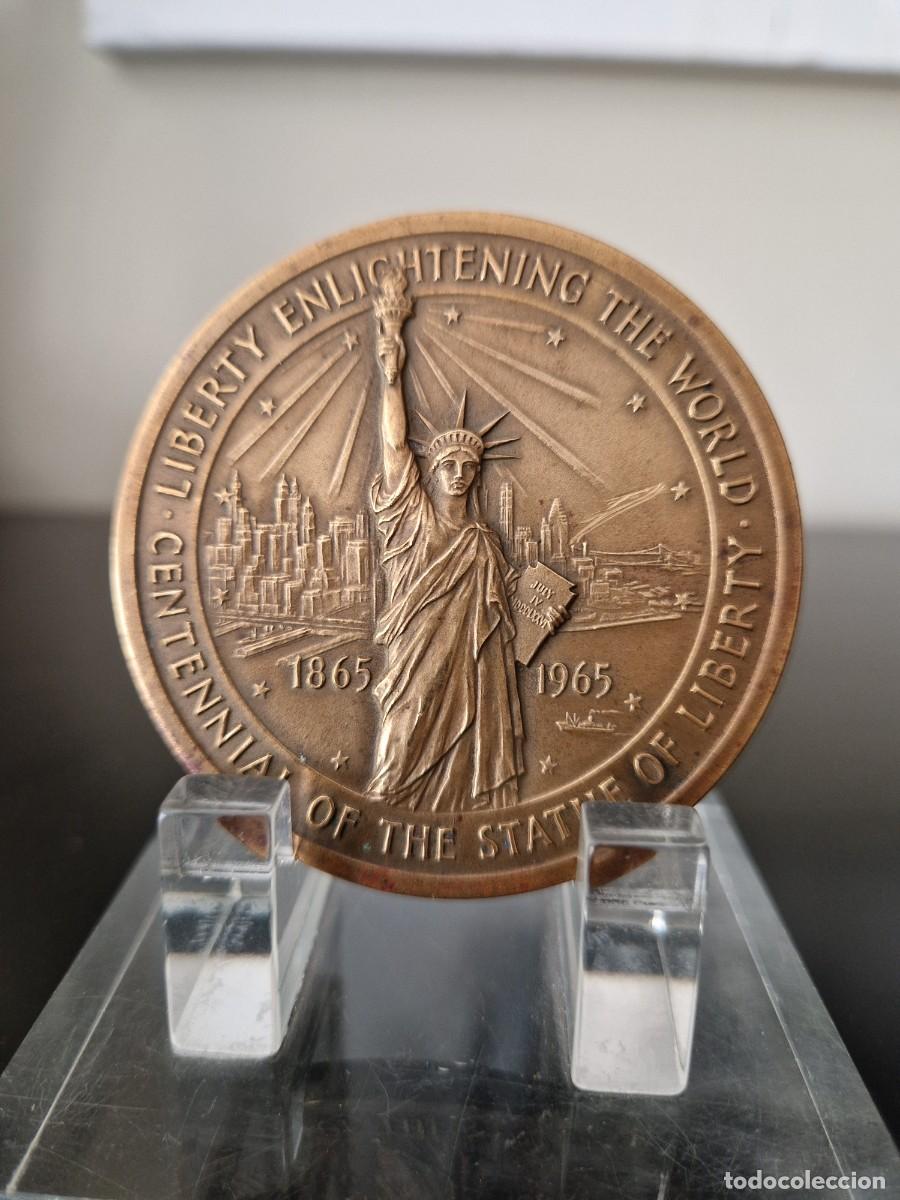 Trofeos y medallas: MEDALLA CENTENARIO ESTATUA LIBERTAD - Foto 2