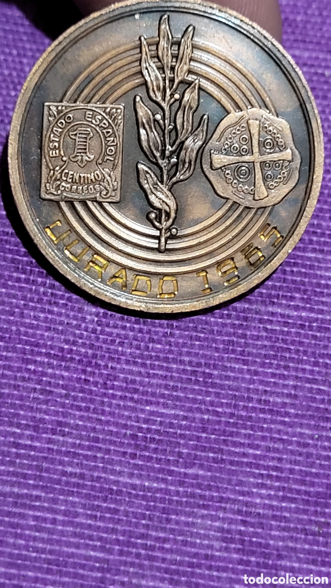 Trofeos y medallas: Medalla c&iacute;rculo Filatelico 1965 - Foto 1