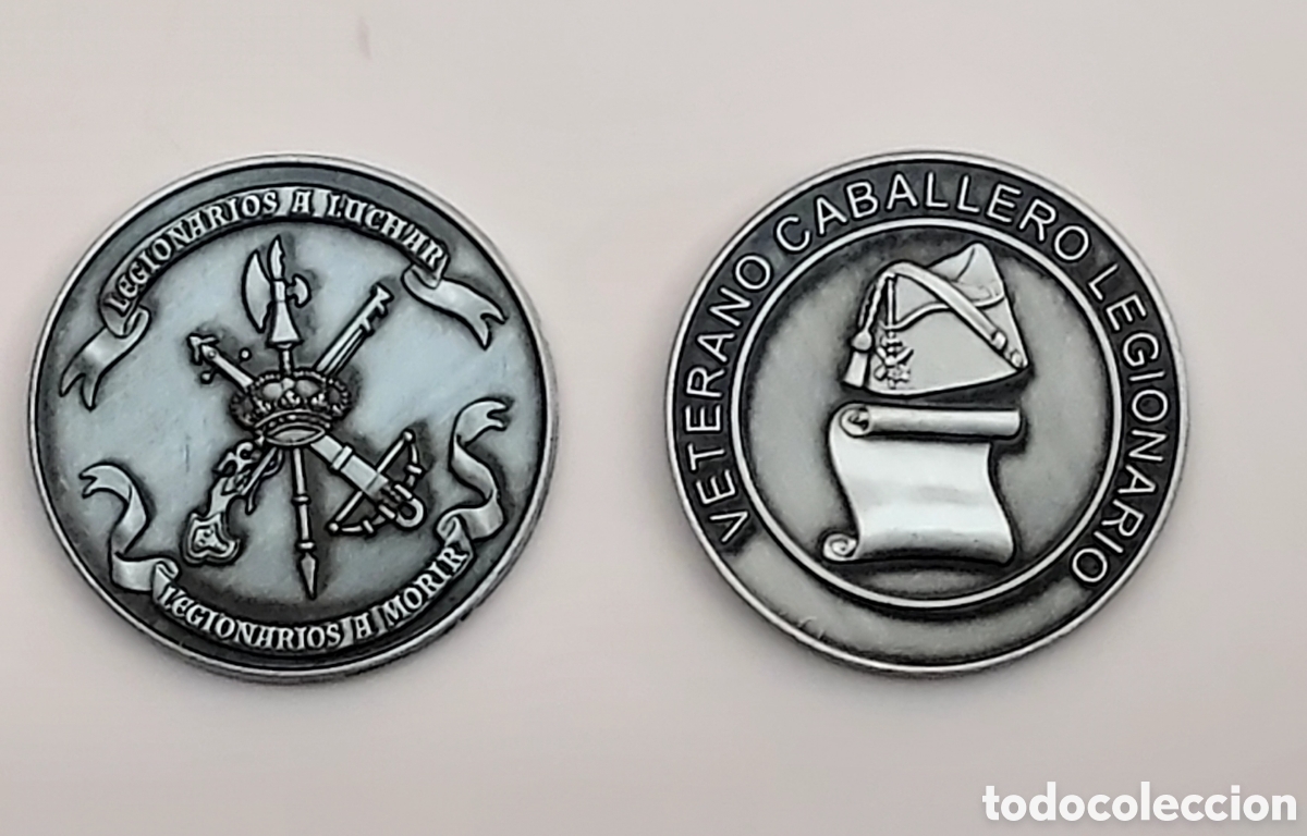 Trofeos y medallas: Moneda Veterano Caballero Legionario - Foto 1