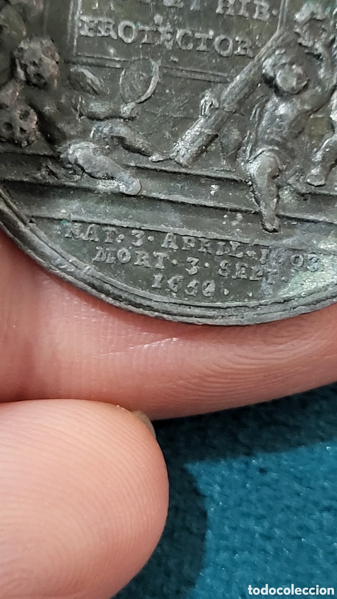 Trofeos y medallas: Medalla antigua de plomo 1658 - Foto 3