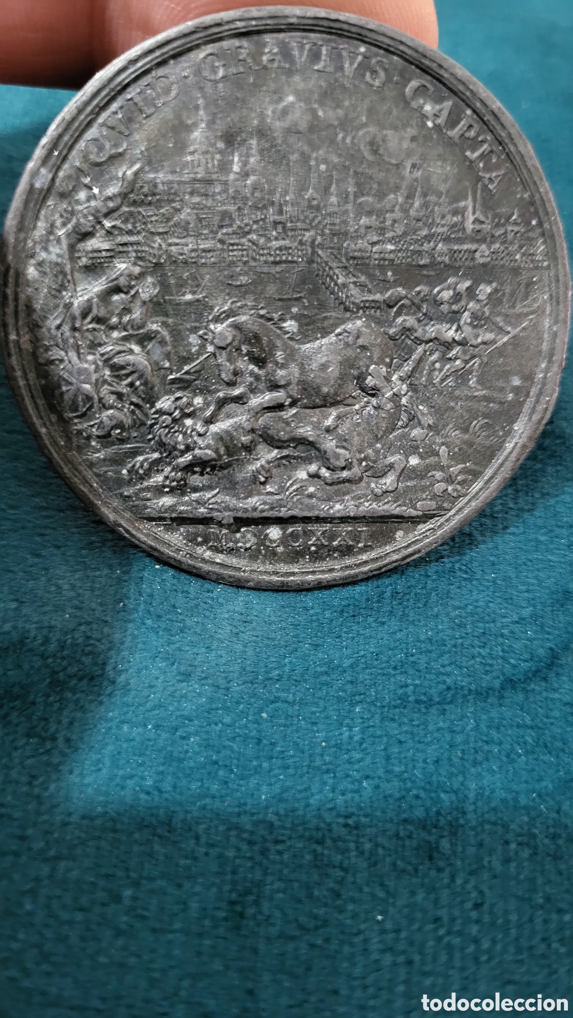 Trofeos y medallas: Medalla antigua plomo MDCCXXl - Foto 1