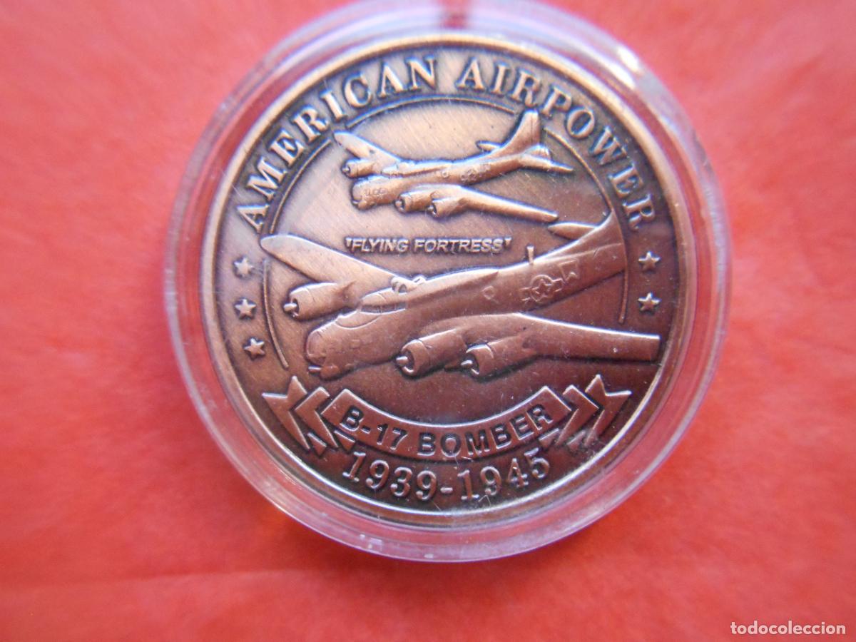 Trofeos y medallas: MONEDA CONMEMORATIVA U.S. AIR FORCE B-17 BOMBER - Foto 1