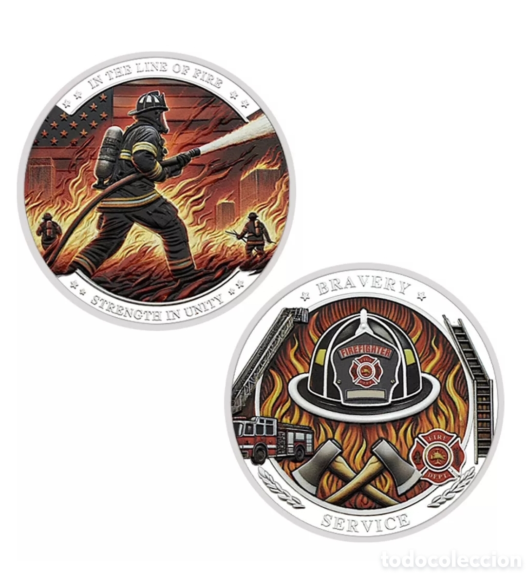 Trofeos y medallas: Moneda Conmemorativa Bomberos 2024 - Foto 2