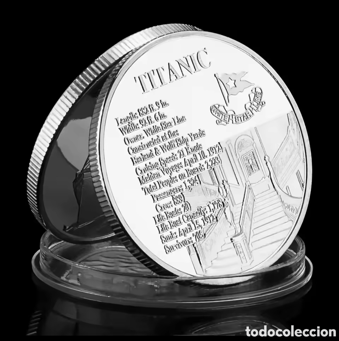 Trofeos y medallas: Moneda Titanic - Naviera White Star - Foto 2