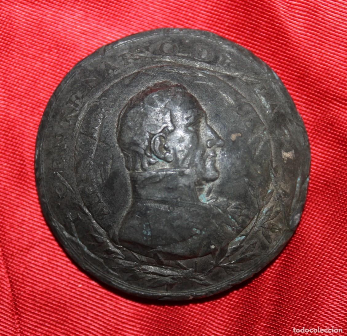 Trofeos y medallas: Molde para medalla. Alessandro Volta. 1899 Centenario della pila. - Foto 2