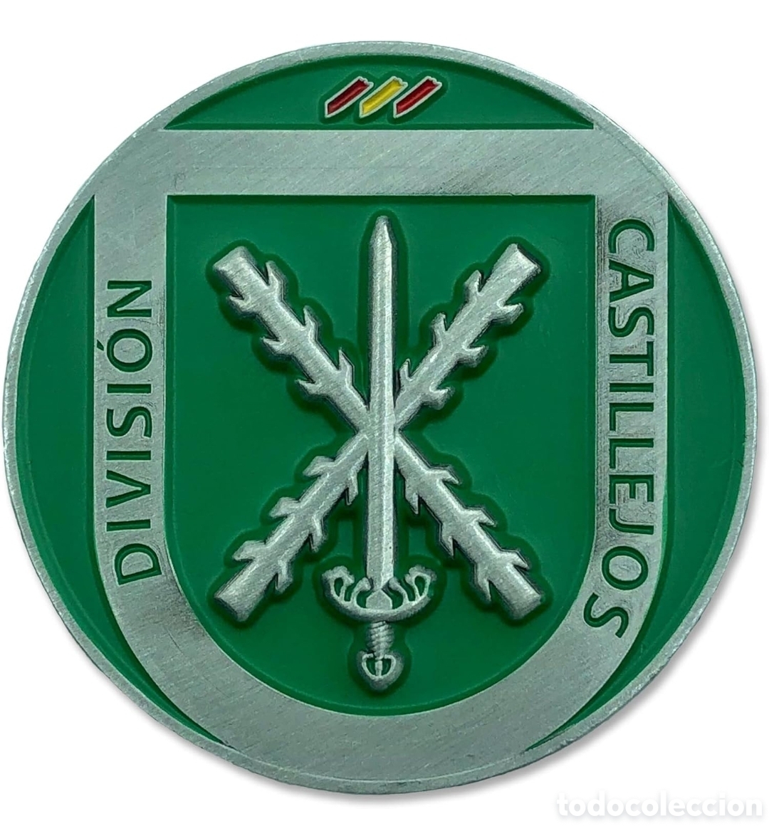 Trofeos y medallas: Moneda de Desaf&iacute;o Divisi&oacute;n Castillejos - Ej&eacute;rcito de Tierra - Foto 2