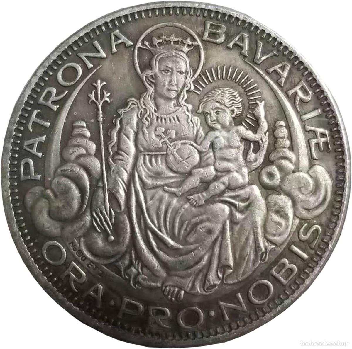 Trofeos y medallas: Medalla Patr&oacute;n Baviera 1928 Moneda de Plata - Foto 2