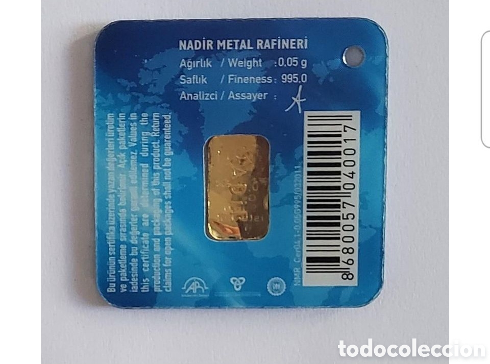 Trofeos y medallas: Mini Lingote de oro precintado - Foto 2