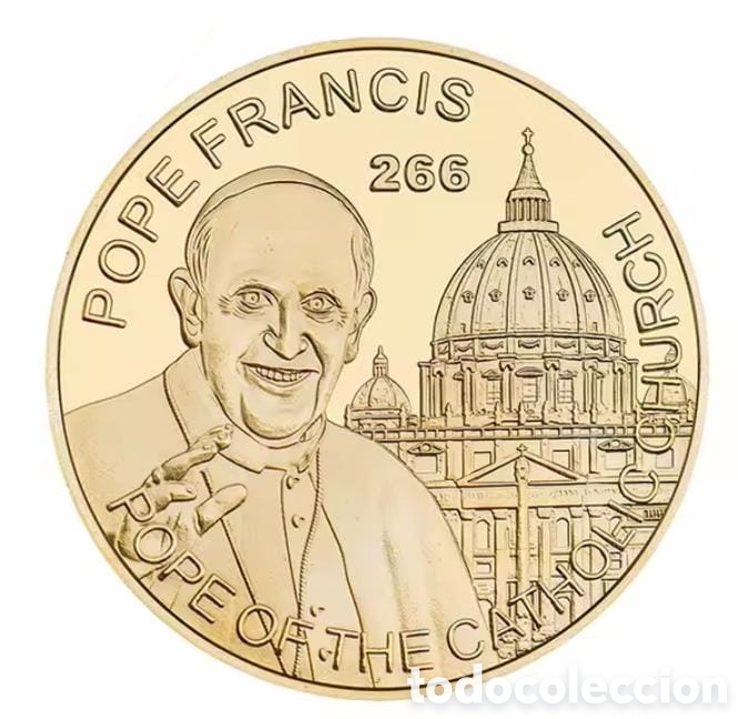 Trofeos y medallas: Moneda Conmemorativa Papa Francisco - Foto 2