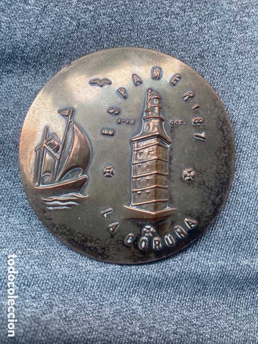Trofeos y medallas: MEDALLA ESPAMER 87 LA CORU&Ntilde;A CORREOS - Foto 1