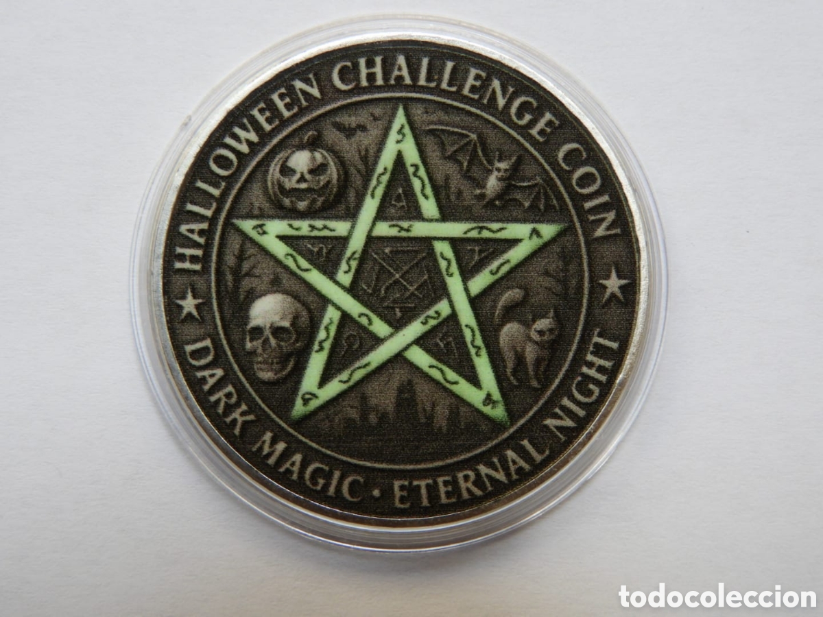 Trofeos y medallas: Moneda Conmemorativa Halloween Witch 2025 - Foto 2