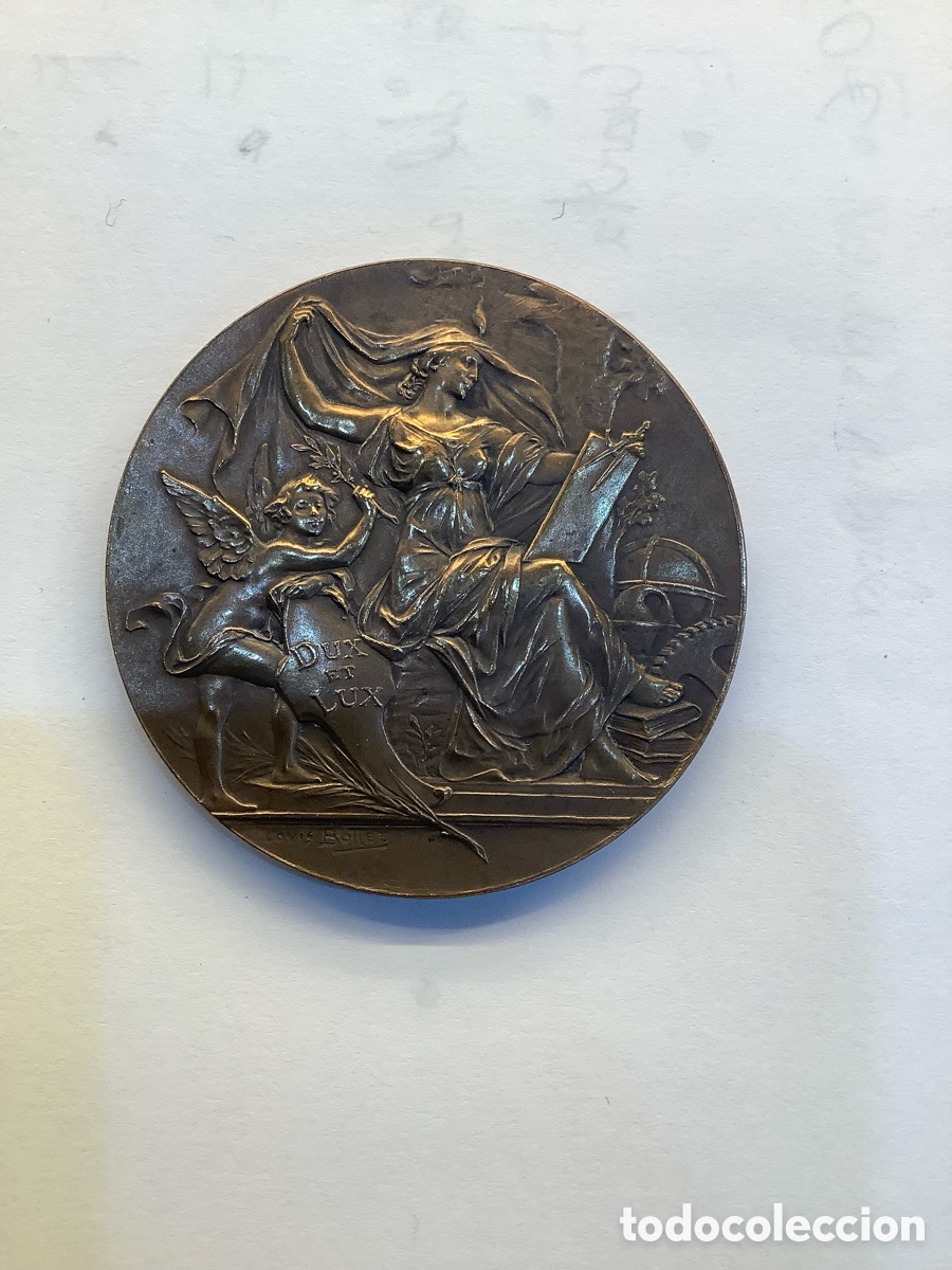 Trofeos y medallas: Medalla de bronce francesa 1909 - Foto 2