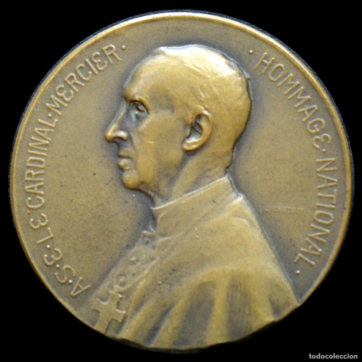Trofeos y medallas: MEDALLA PATRIOTISME ET ENDURANCE CARDENAL D&Eacute;SIR&Eacute;-JOSEPH MERCIER GRABADOR JOSETTE H&Eacute;BERT-CO&Euml;FFIN