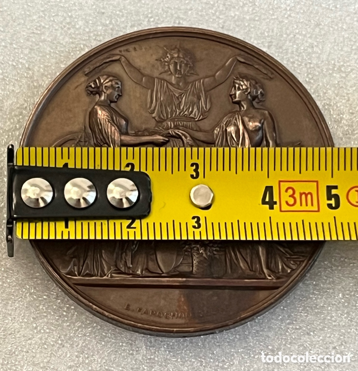 Trofeos y medallas: Medalla de cobre 1873 Soci&eacute;t&eacute; Libre De L&rsquo;Eure - Foto 7