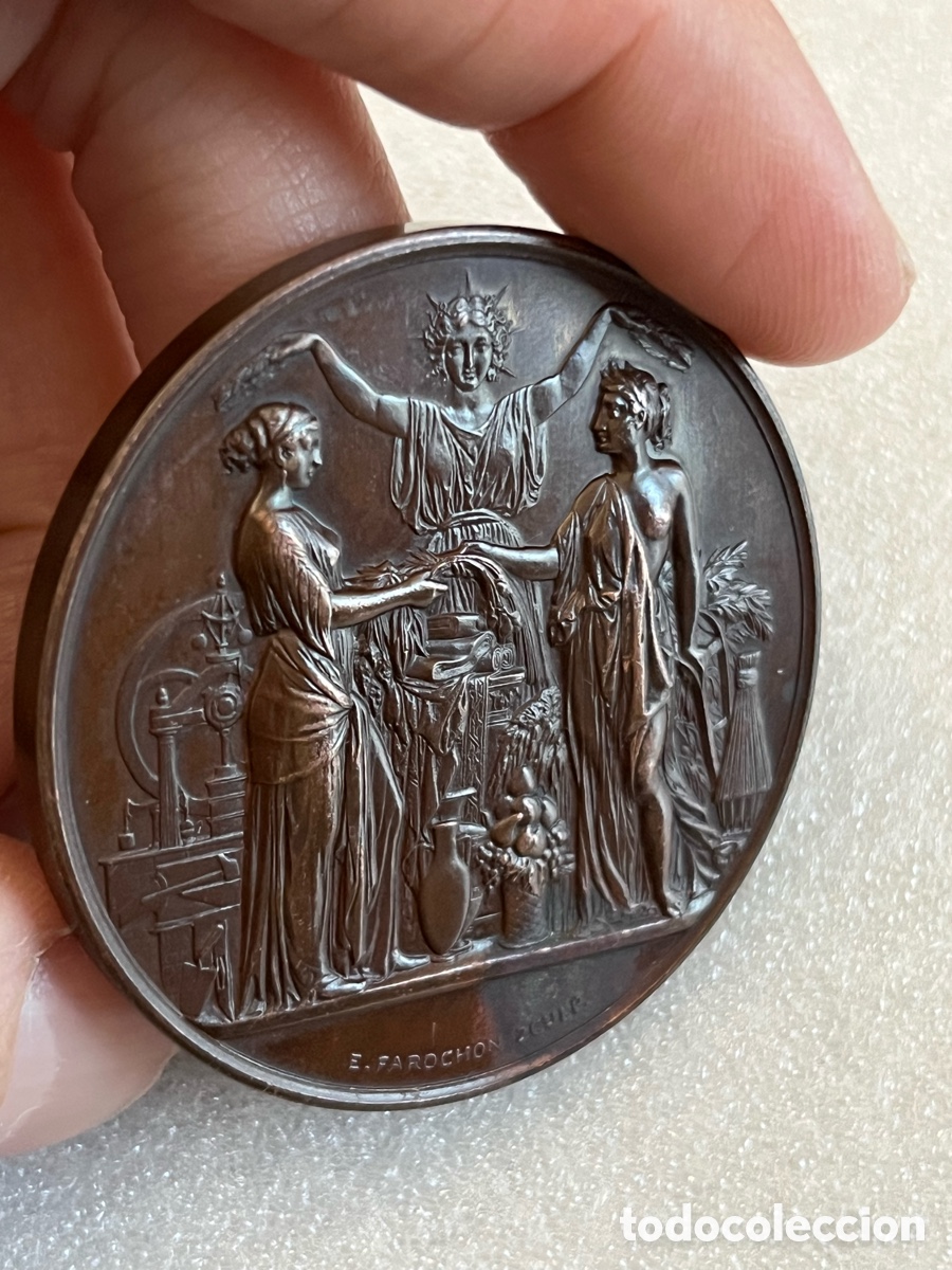 Trofeos y medallas: Medalla de cobre 1873 Soci&eacute;t&eacute; Libre De L&rsquo;Eure - Foto 1