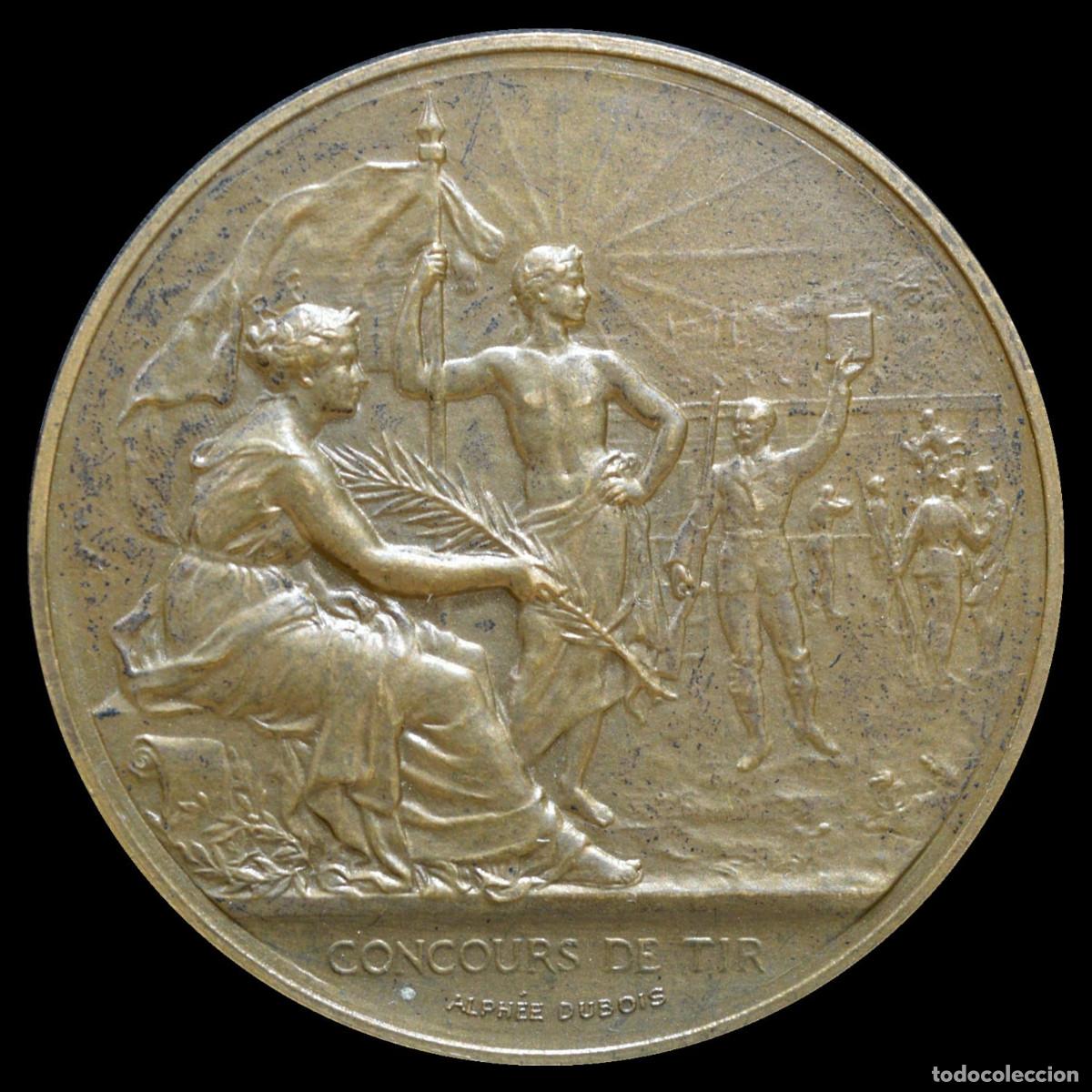 Trofeos y medallas: MEDALLA EN BRONCE FRANCIA PRIX FAUCHEUX 1976 PISTOLA DE AVANCARGA