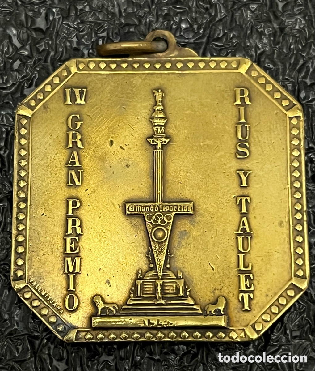 Trofeos y medallas: Medalla Octagonal en bronce Premio Rius Taulet - Foto 3