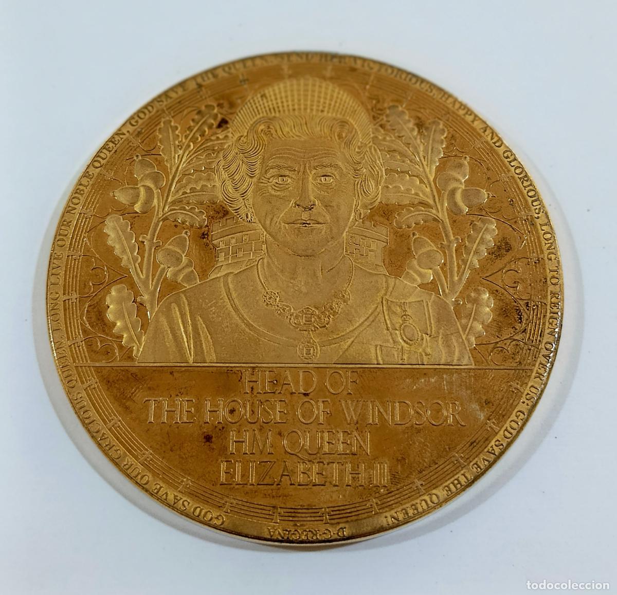 Trofeos y medallas: GRAN MEDALLA CONMEMORATIVA REINA ISABEL II. HEAD OF THE HOUSE OF WINDSOR HM QUEEN ELIZABETH II
