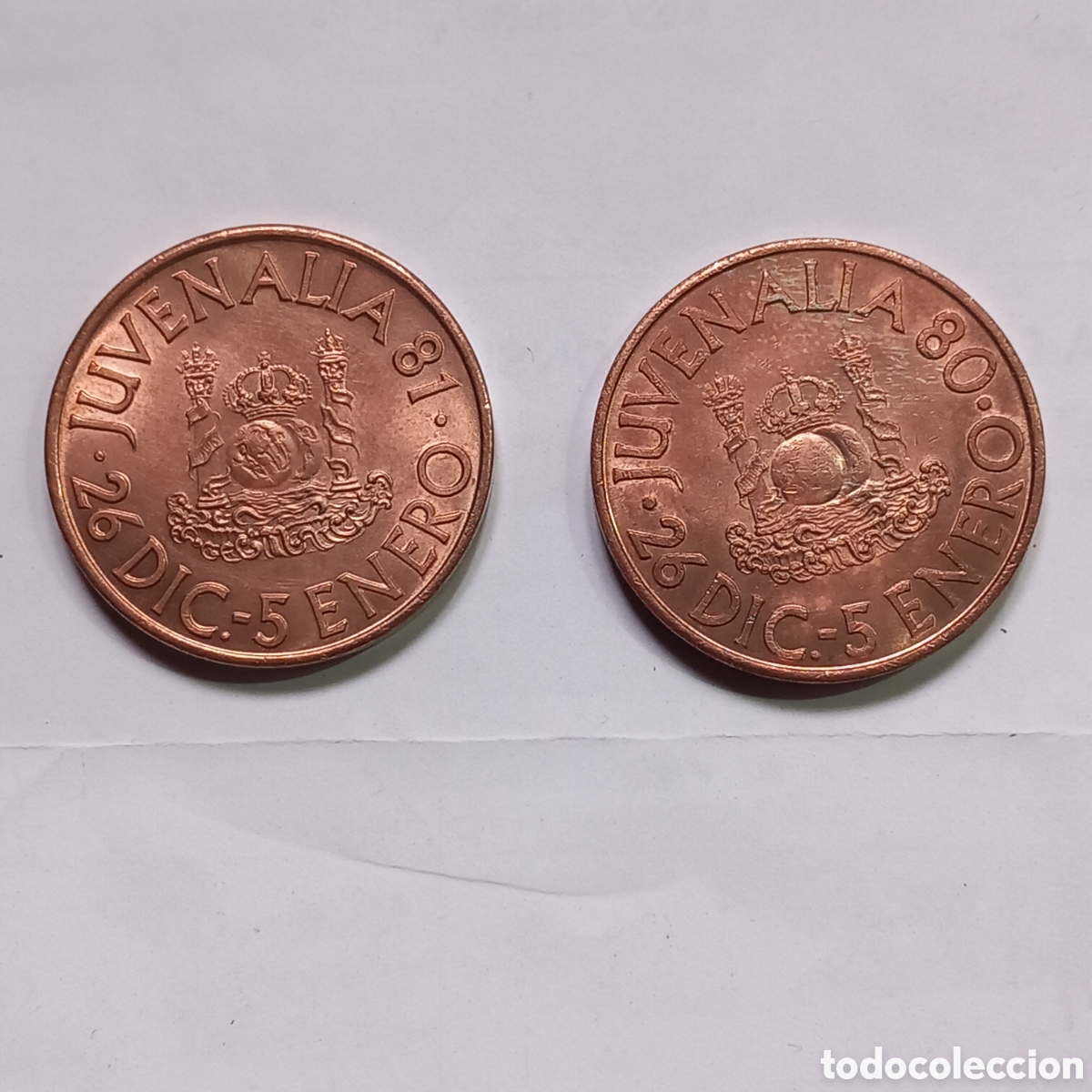 Trofeos y medallas: Dos monedas conmemorativas de JUVENALIA 1980 y 1981.