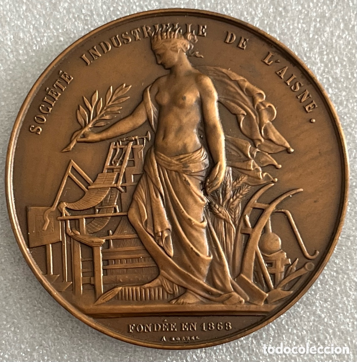 Trofeos y medallas: Medalla de bronce Soci&eacute;t&eacute; Industrielle de l'Aisne, por Alfred Borrel
