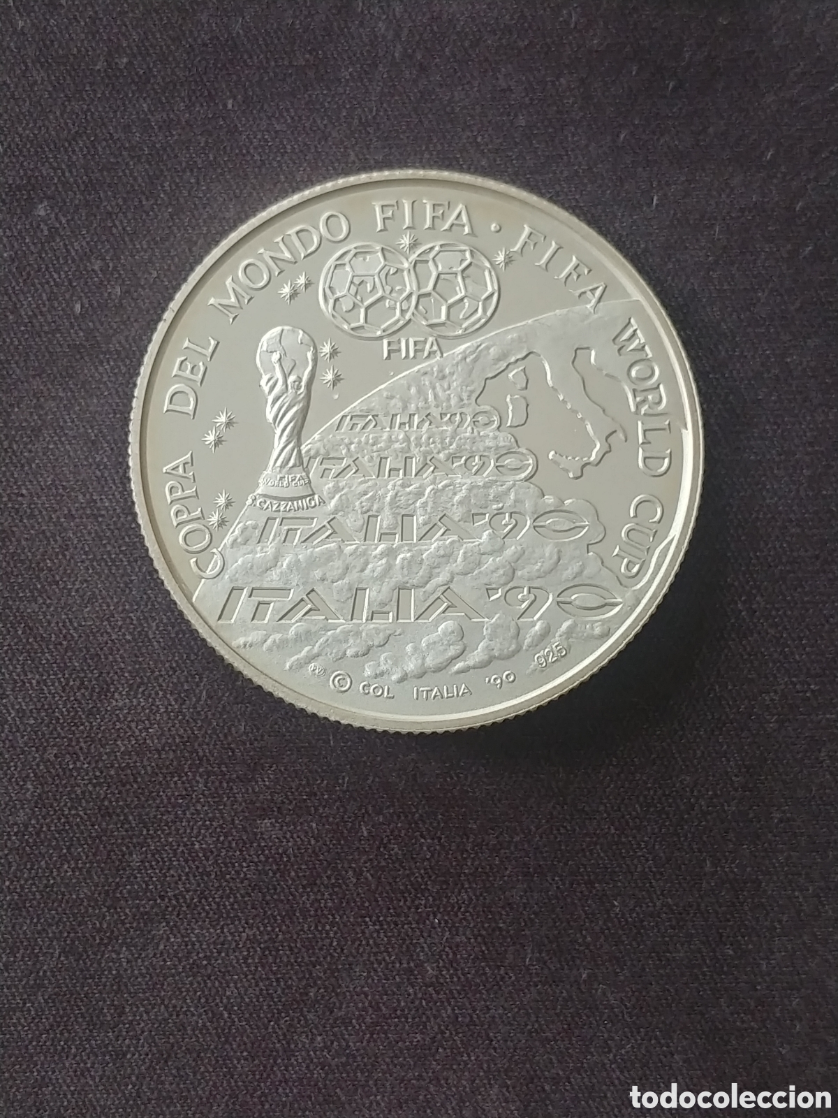 Trofeos y medallas: Italia, medalla &rdquo;FIFA 1990&rdquo;, Ag .925 mls., Proof