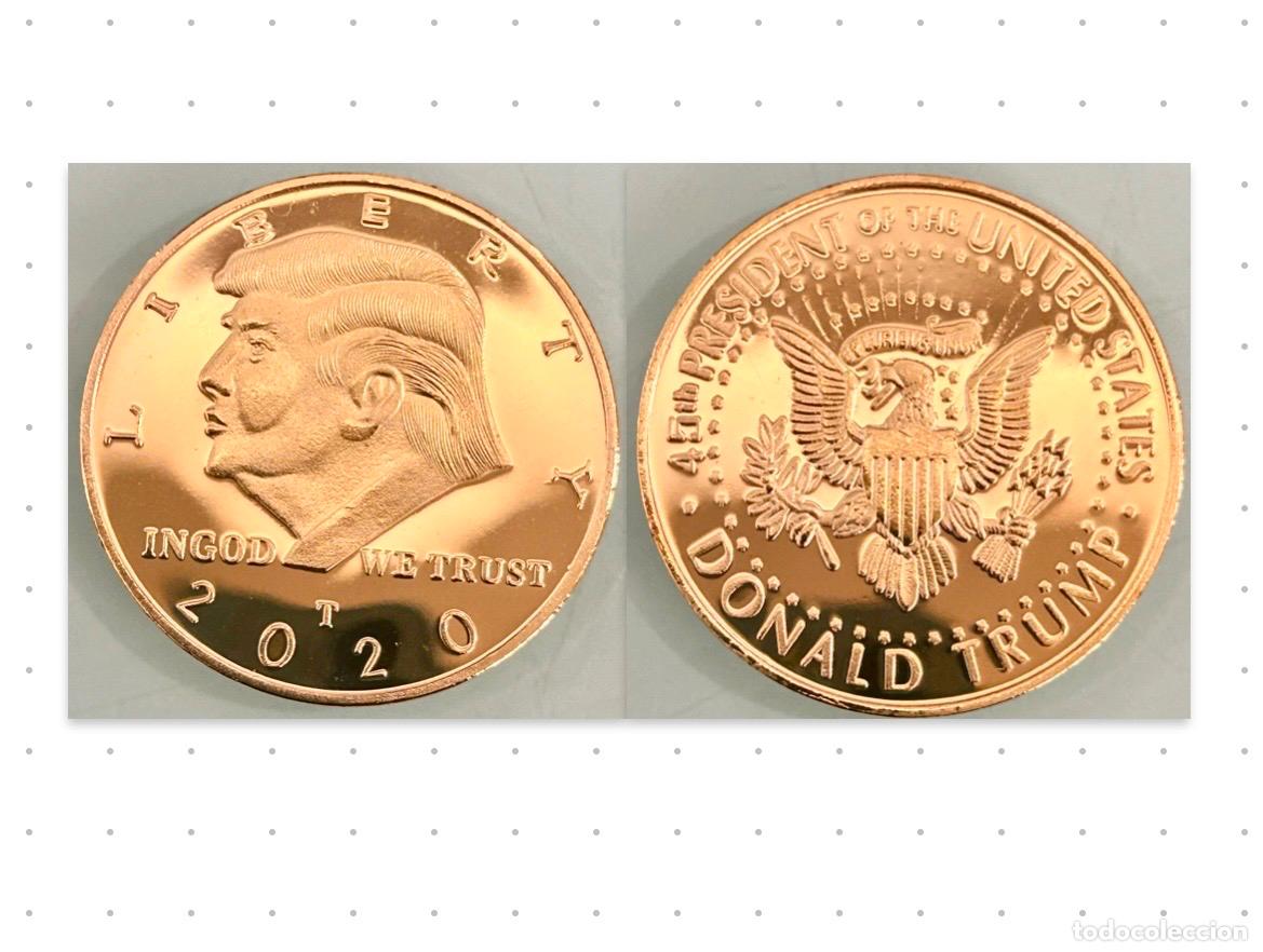 Trofeos y medallas: TOKEN MEDALLA- DONALD TRUMP T CO&Iacute;N-IN GOD WE TRUST 2020-MONEDA CONMEMORATIVA