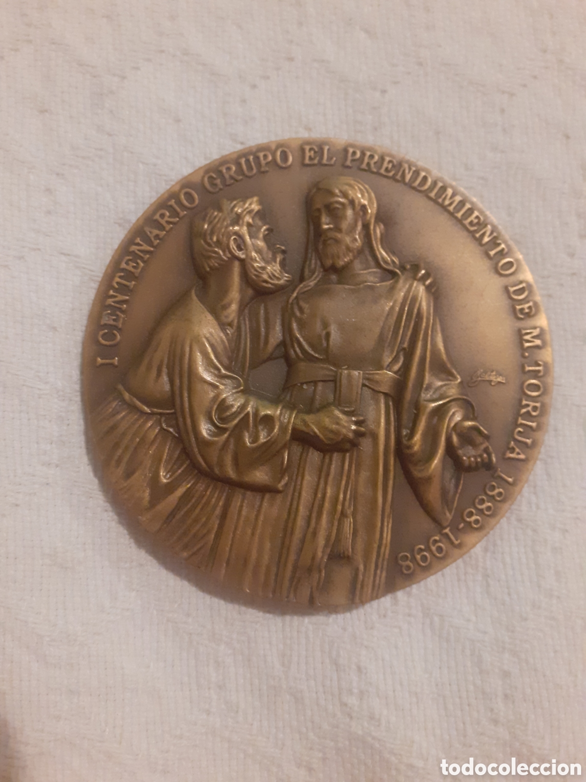 Trofeos y medallas: GRAN MEDALLA EL PRENDIMIENTO. CENTENARIO. VERA CRUZ. SEMANA SANTA ZAMORA. 1998. 7 CM