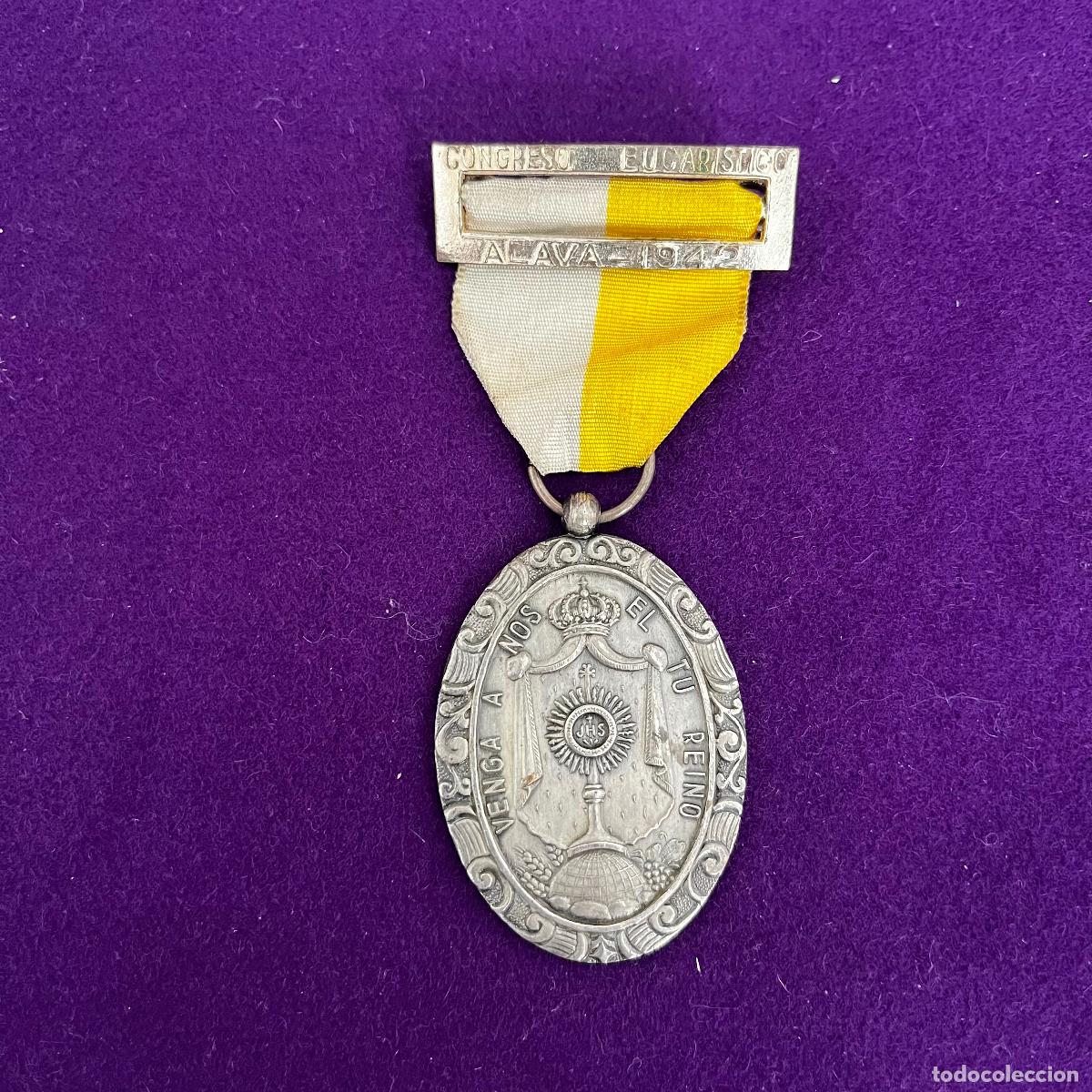 Trof&eacute;us e medalhas: MEDALLA 1942 CONGRESO EUCARISTICO. ALAVA. VITORIA. CONMEMORATIVA. ORIGINAL.