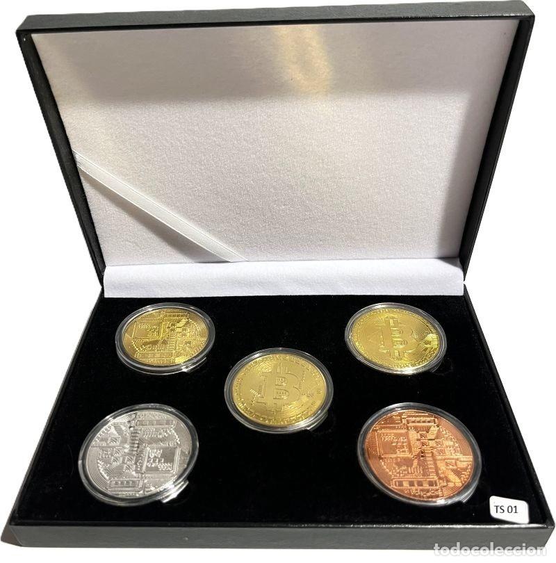 Trofeos y medallas: SET 5 TOKENS CONMEMORATIVOS BITCOINS DIFERENTES TIPOS: ORO, PLATA, BRONCE. COLECCI&Oacute;N SOUVENIRS (TS01