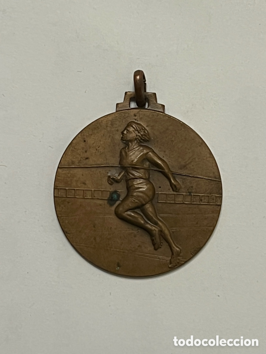Trof&eacute;us e medalhas: MEDALLA. Competici&oacute;n de Atletismo.. (h.1960?) Di&aacute;metro: 3,5 cm