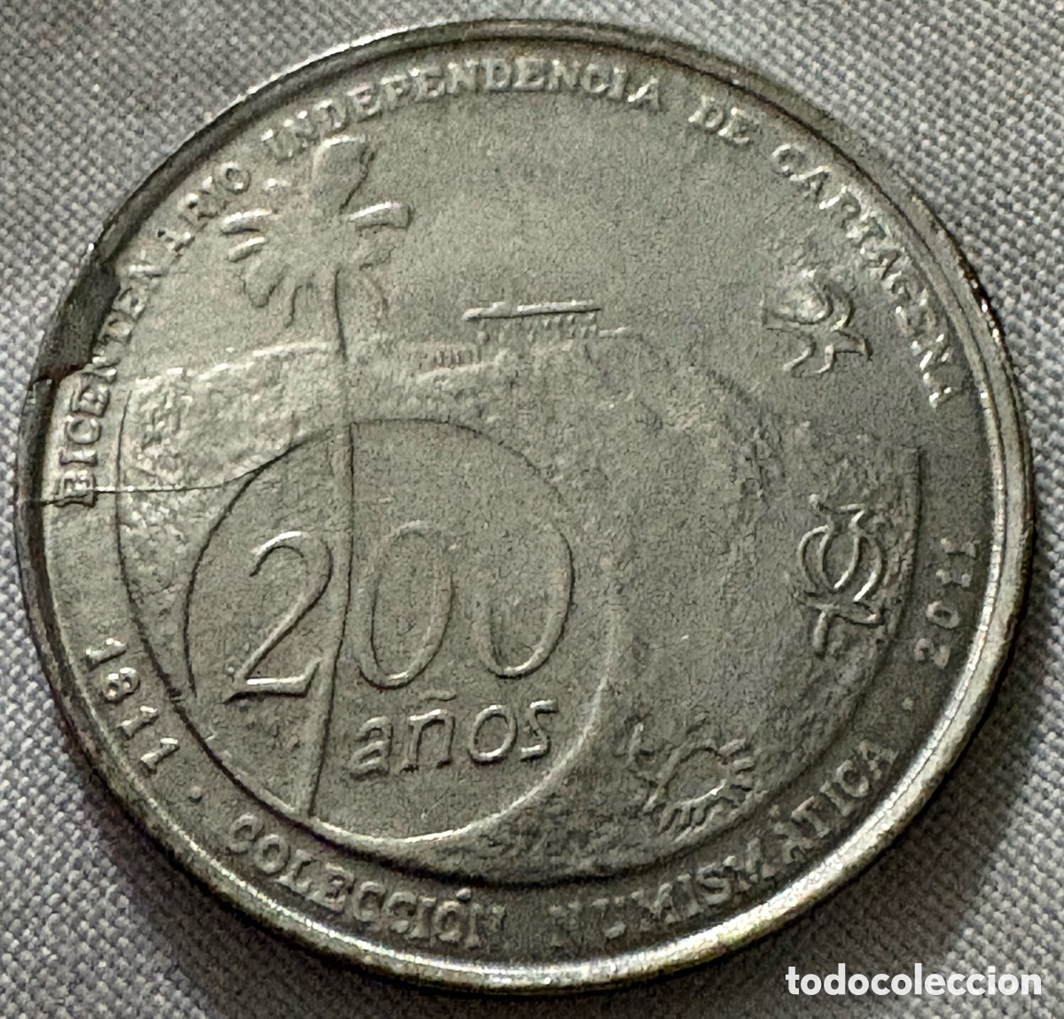 Trofeos y medallas: MEDALLA CONMEMORATIVA BICENTENARIO INDEPENDENCIA CARTAGENA. 1811 - 2011 COLOMBIA
