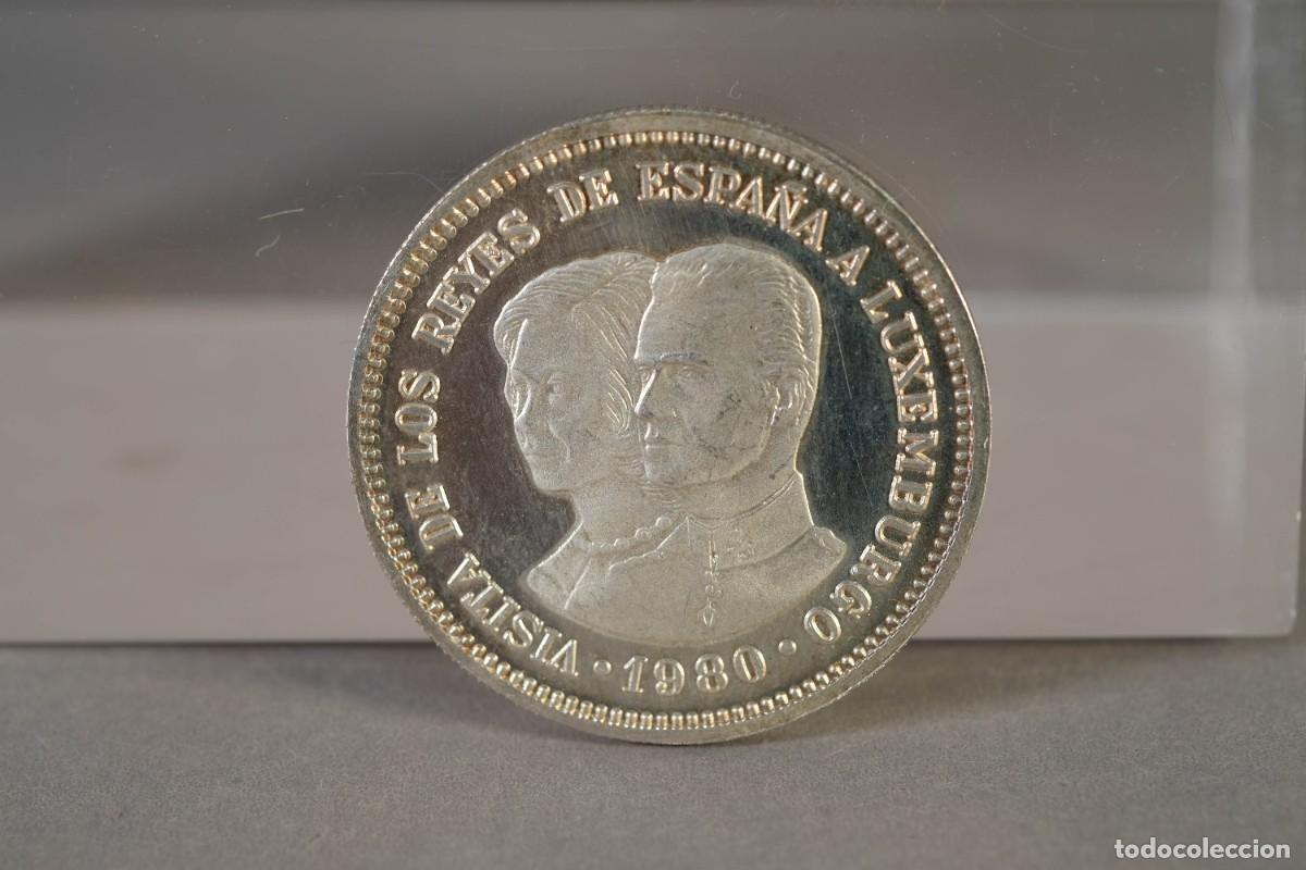 Trofeos y medallas: MEDALLA CONMEMORATIVA DE PLATA VISITA DE LOS REYES DE ESPA&Ntilde;A A LUXEMBURGO 1980
