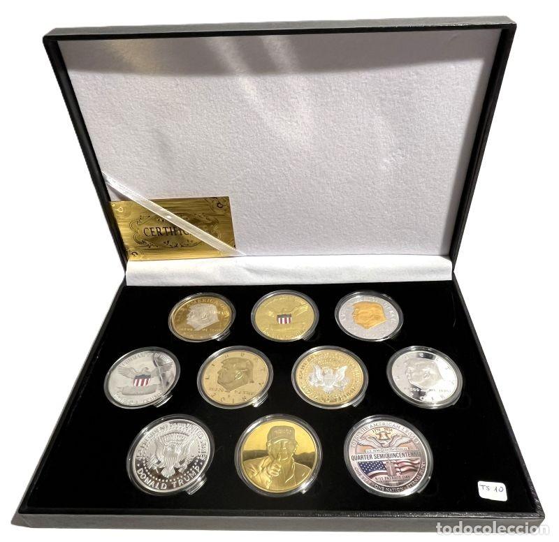Trofeos y medallas: 10 TOKENS CONMEMORATIVOS PRESIDENTE EUA DONALD TRUMP, COMANDANTE JEFE, KEEP AMERICA GREAT, MAGA(TS10