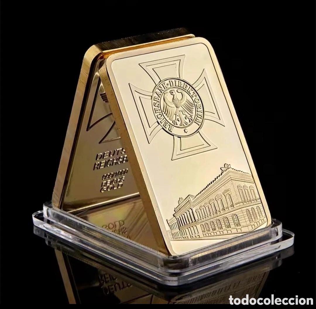 Trofeos y medallas: LINGOTE ALEMANIA NAZI ORO DEUTSCHE REICHSBANK EDICION LIMITADA - CRUZ AGUILA
