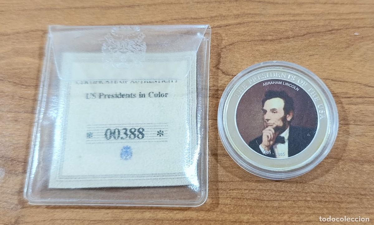 Trofeos y medallas: MONEDA MEDALLA CONMEMORATIVA. PRESIDENTES DE ESTADOS UNIDOS DE AMERICA. ABRAHAM LINCOLN