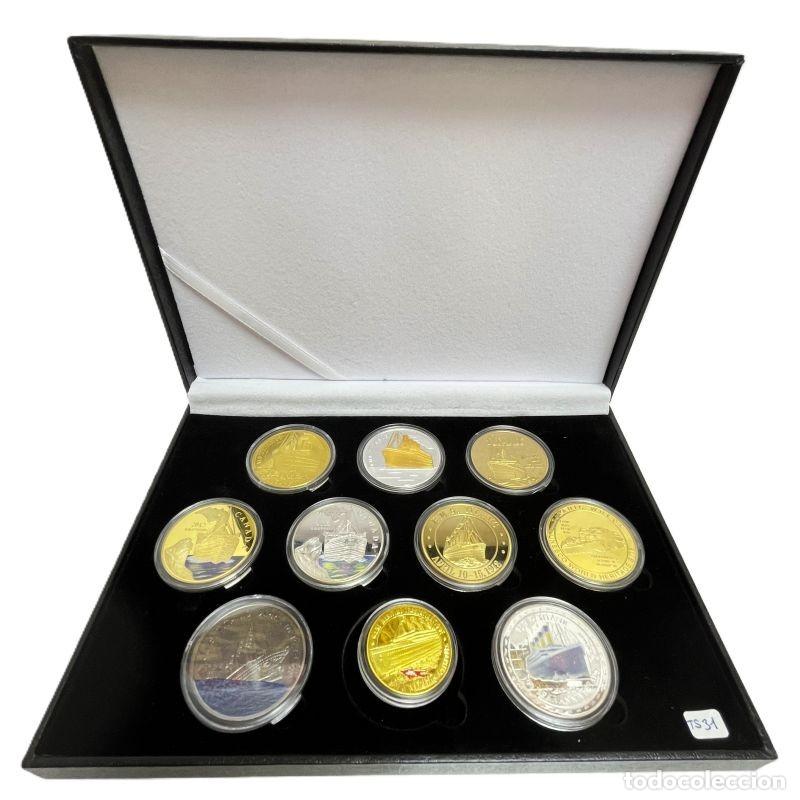 Trofeos y medallas: SET DE 10 TOKENS CONMEMORATIVOS EN MEMORIA DEL TITANIC. COLECCI&Oacute;N DE SOUVENIRS (TS 31)