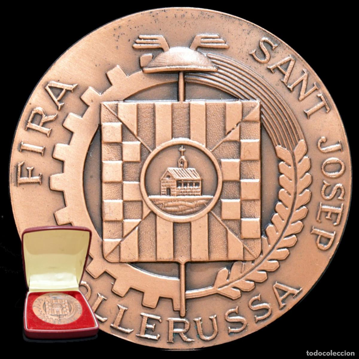 Trofeos y medallas: MEDALLA EN BRONCE FIRA DE SANT JOSEP DE MOLLERUSSA 1983 LERIDA INCLUYE CAJA ORIGINAL