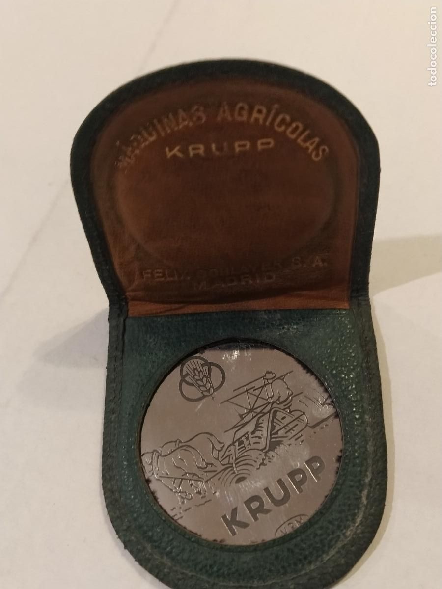 Trofeos y medallas: MAQUINAS AGRICOLAS KRUPP - FELIX SCHLAYER SA - MEDALLA CONMEMORATIVA CON ESTUCHE -VER FOTOS