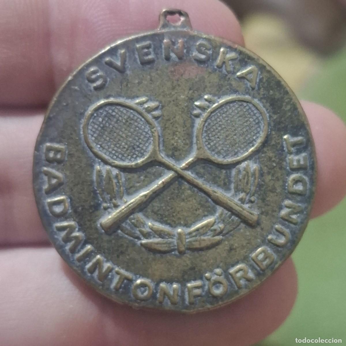 Trofeos y medallas: medalla antigua de la Federaci&oacute;n Sueca de B&aacute;dminton (Svenska Badmintonf&ouml;rbundet).