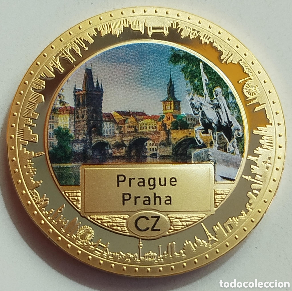 Trofeos y medallas: Moneda Praga - Rep&uacute;blica Checa Capitales Europeas - ECU